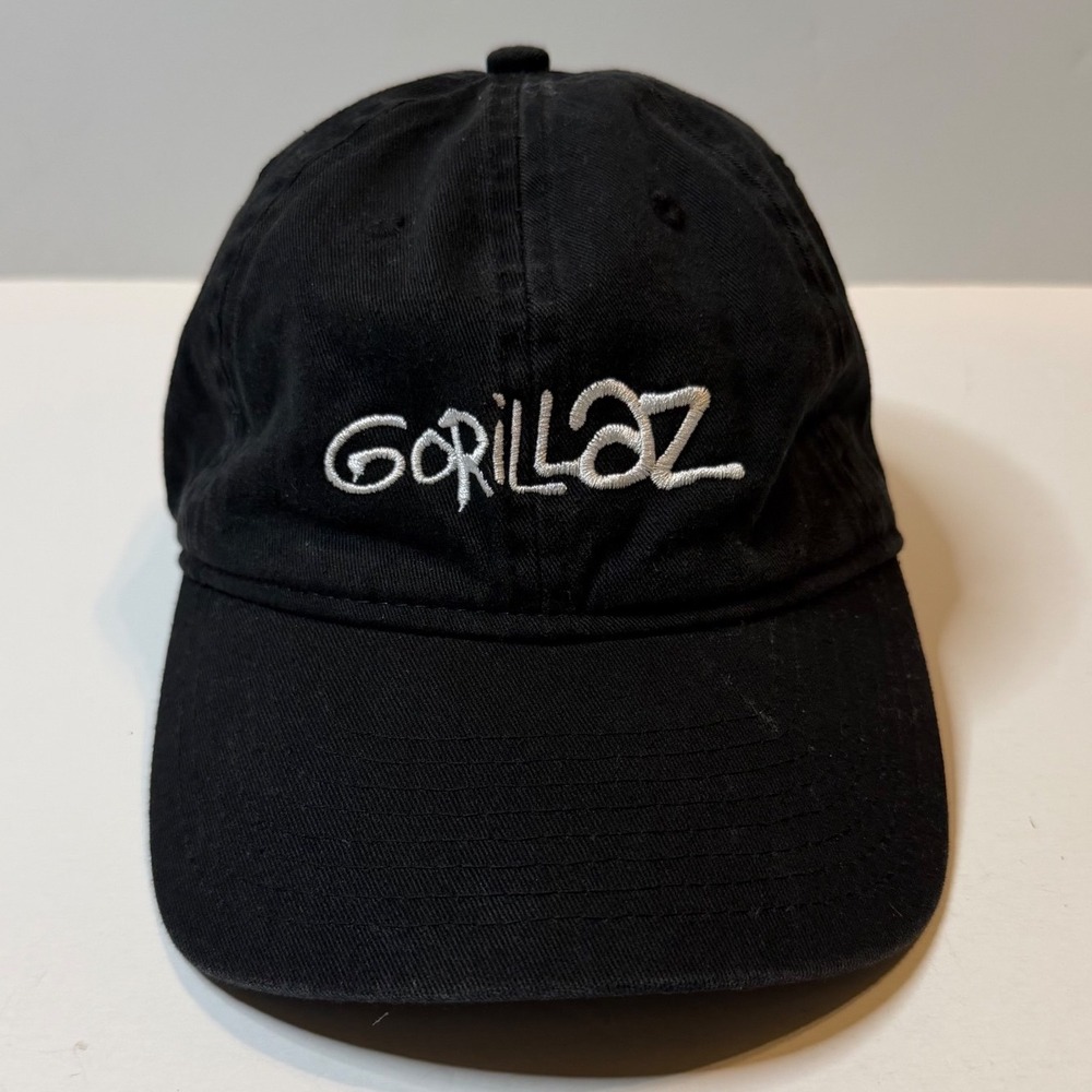 Vintage Gorillaz Spray Logo Hat Black Embroidered Logo Strapback Dad Hat